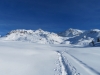 tief verschneite Alp Flix