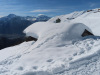 Winteridyll auf der Belalp;  Fletschhorn 3985m, re Mischabelgruppe;  Birgischgrat, Foggenhorn 2569m