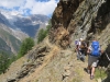 unterwegs auf dem Europaweg;  Bisgletscher,  Bishorn 4153m, Brunegghorn 3853m