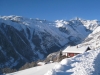 Blick ins Tal hinein auf  die Wannenzwillinge  und das kleine Wannenhorn 3706m