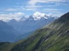 Sicht auf Matterhorn, Weisshorn und Bishorn