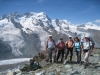 Gruppenfoto mit:  Breithorn, kl. Matterhorn; SchwÃ¤rzegletscher