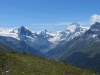 Besso  3667m  Obergabelhorn 4063m, Matterhorn 4478m, Pointe de Zinal 3789m, Dent Blanche 4357m