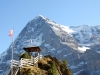 Eiger 3970m mit Gartenlaube des Hotels Grindelwaldblick