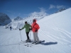 Bruni und Brigitte auf der Fuorcla Grischa 2964m;  mit Corn Suvretta 3071m, Piz Surgonda,
