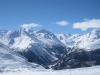 Blick auf Bella Vista, Bernina, ; Rosegtal: La Sella 3584m, (zwei Gipfel), Piz GÃ¼schaint 3594m, La Muongia 3415m,