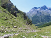 Blick zurück auf den Wanderweg; Mittagshorn 3143m, Egginer 3367m