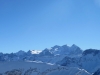 Panorama von  Kreuz  unterhalb SchÃ¶nbÃ¼hl 2011m: Hangend Gletscherhorn 3292m, Dossen 3138m, Wellhorn 3192m, Rosenhorn 3689m, Mittelhorn 3704m, Wetterhorn 3692m