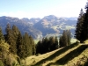 Sicht bei Aufstieg zum Sparenmoos: Muntigalm, Seehorn, Chumigalm 2125m