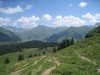Sicht von Alp Valpun 1882m auf: Schijenflue 2625m, Stock 2484m, Sarotlaspitz 2564, Rotspitz 2571m, Schollberg 2570m, vo re Eggberg 2202m