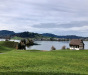 Sicht auf den Sihlsee mit Damm