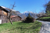 Frühling in Unterems 1003m; Hohgleifa 3279m, Chistehorn 2787m,  Grosshorn 2995m, Schwarzhorn 2959m
