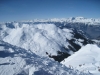 Sicht beim Abstieg vom Weisshorn; Sicht in die Surselva; Hausstock, Ringelspitz; re un Tschieertschen