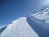 der Winterwanderweg vom Weisshorn hinunter; rel steil