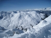 beim Abstieg  vom Weisshorn; wunderbare Winterlandschaft; li Parpaner Schwarzhorn; hi Ringelspitz
