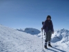 Marianne beim Abstieg  vom Weisshorn; wunderbare Winterlandschaft; Parpaner Weisshorn 2776m, Parpaner Schwarzhorn 2683m
